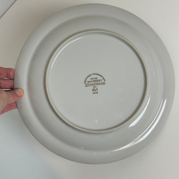 Vintage Brown Monterrey Stoneware by MSI Japan 10in Dinner Plate 70s - Picture 5 of 7